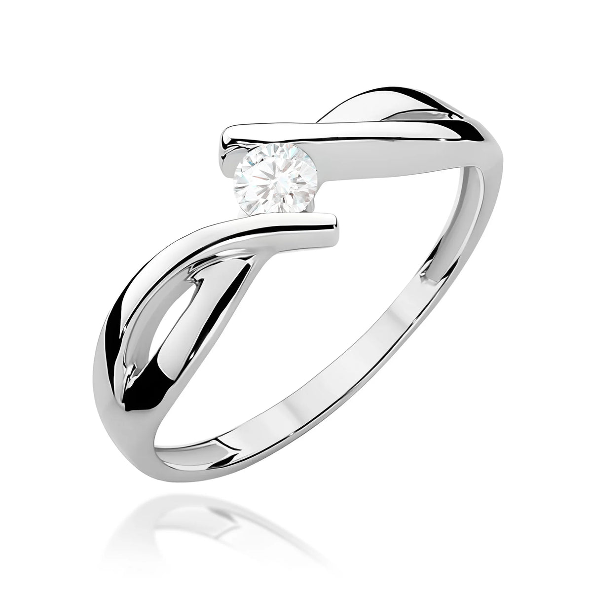 14k (585) White Gold Ring | 0.10ct Diamond | GREMARI Jewelry