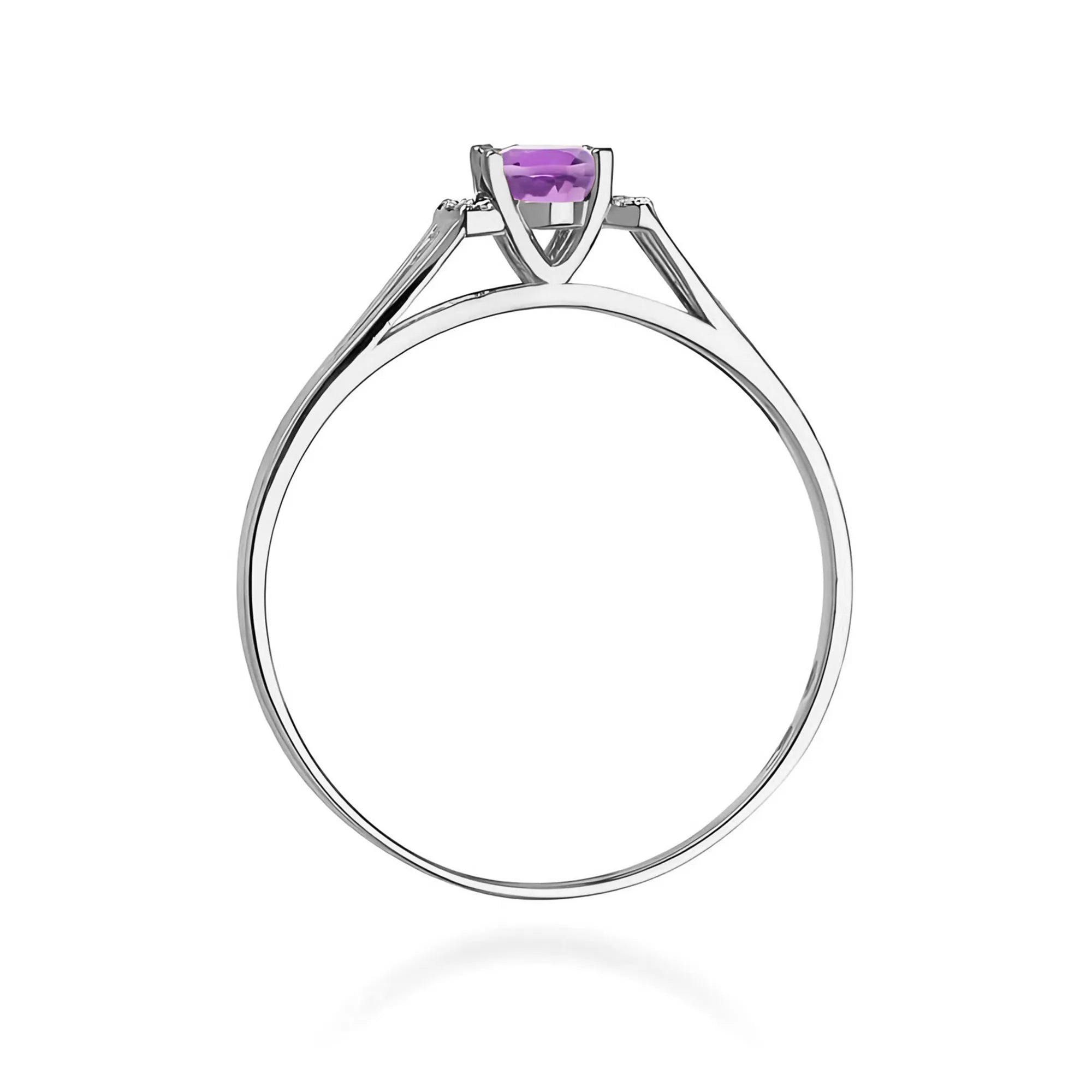 zlatý prsten s 0,40 ct ametystem a 0,052 ct diamanty w0005-amv-01