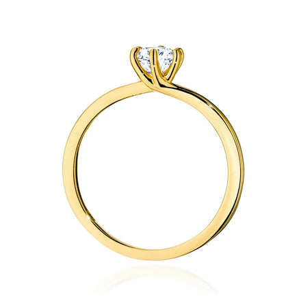 Prsten ze žlutého zlata 14k (585) s diamantem 0,40 ct. Skvělý jako dárek.