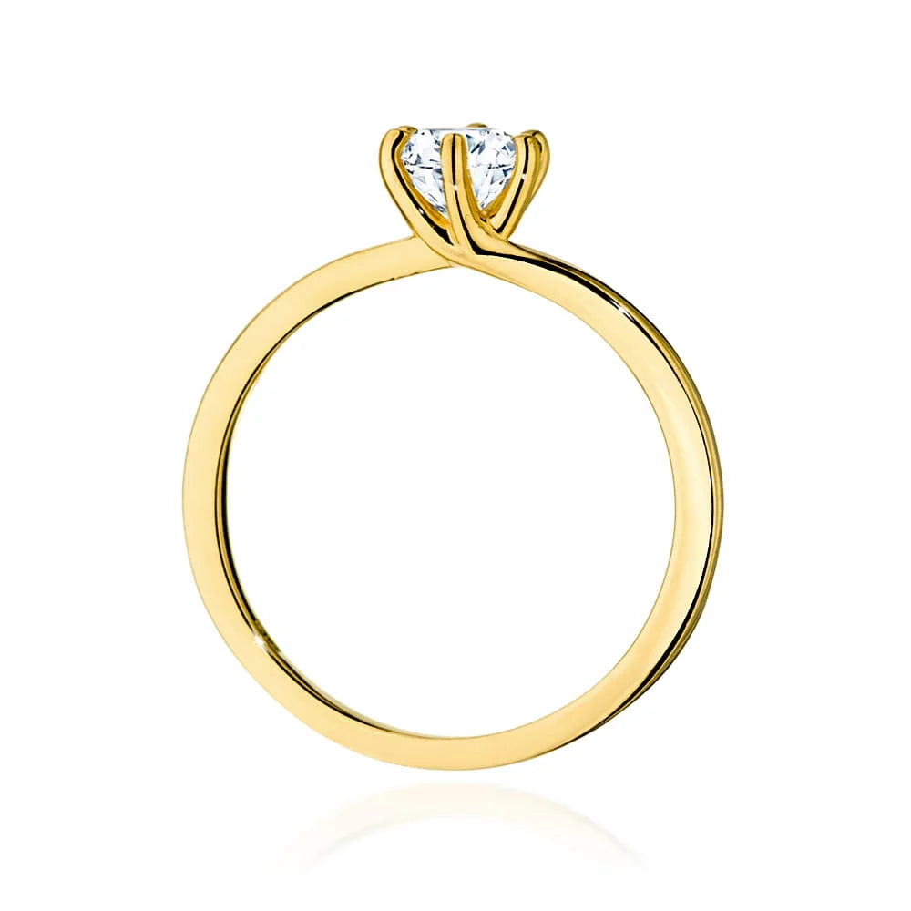 Gold 14k(585) ring with 0,50ct diamond. Perfect for a gift.