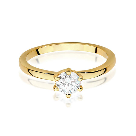 Gold 14k(585) ring with 0,50ct diamond. Perfect for a gift.