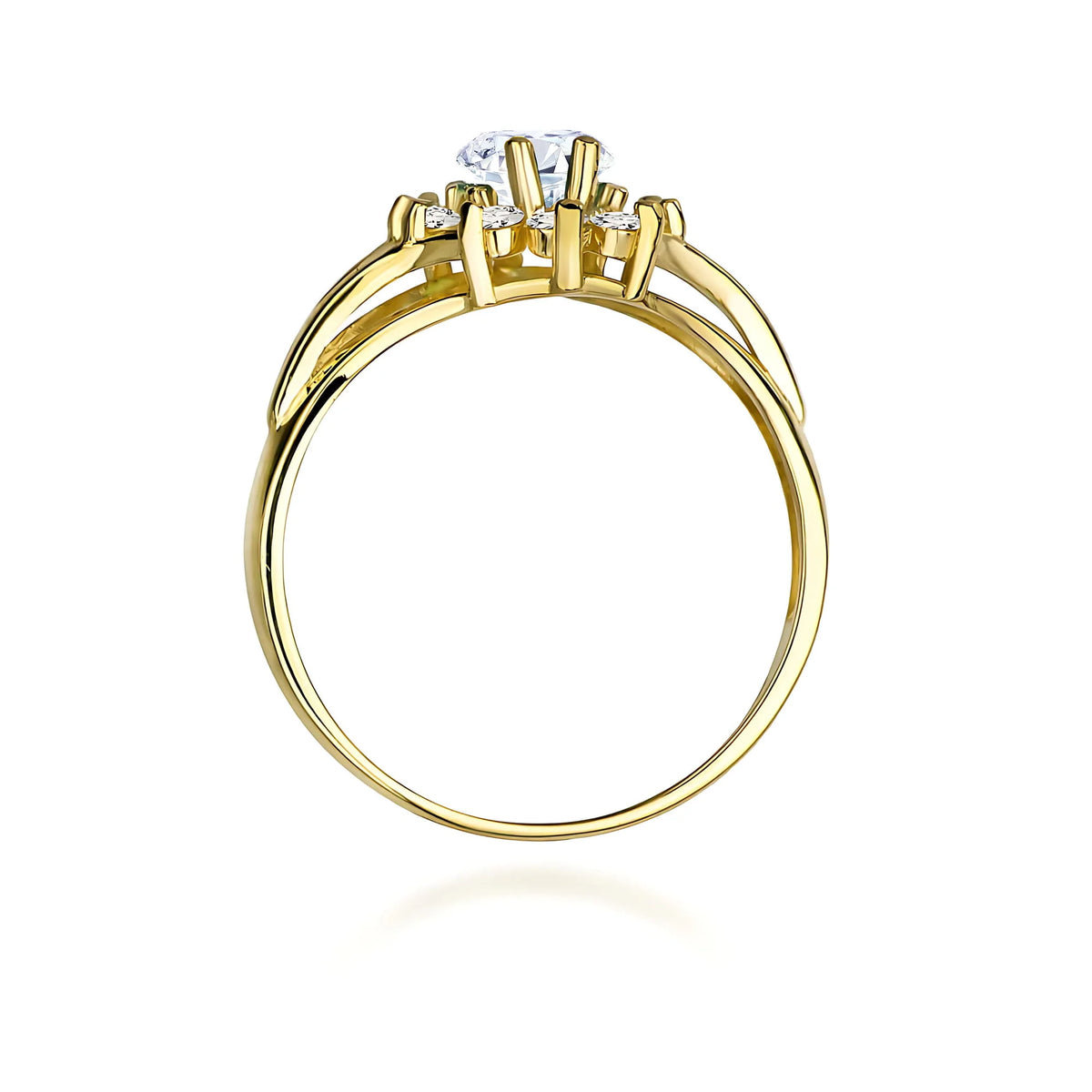 Prsten ze žlutého zlata 14k (585) s laboratorně vypěstovanými diamanty o hmotnosti 0,70 ct a 0,30 ct. Ideální jako dárek.