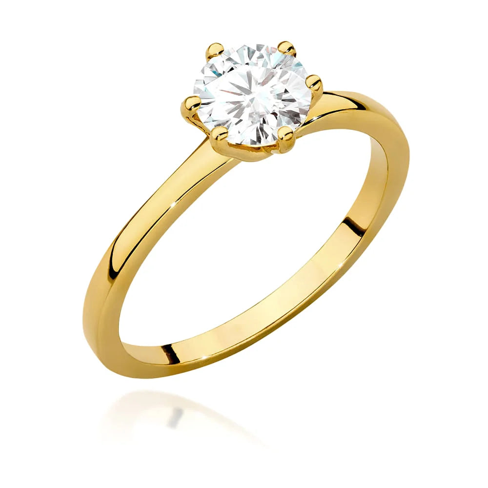 Gold 14k(585) ring with 1,00ct diamond. Perfect for a gift.