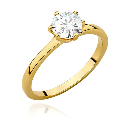 Gold 14k(585) ring with 1,00ct diamond. Perfect for a gift.