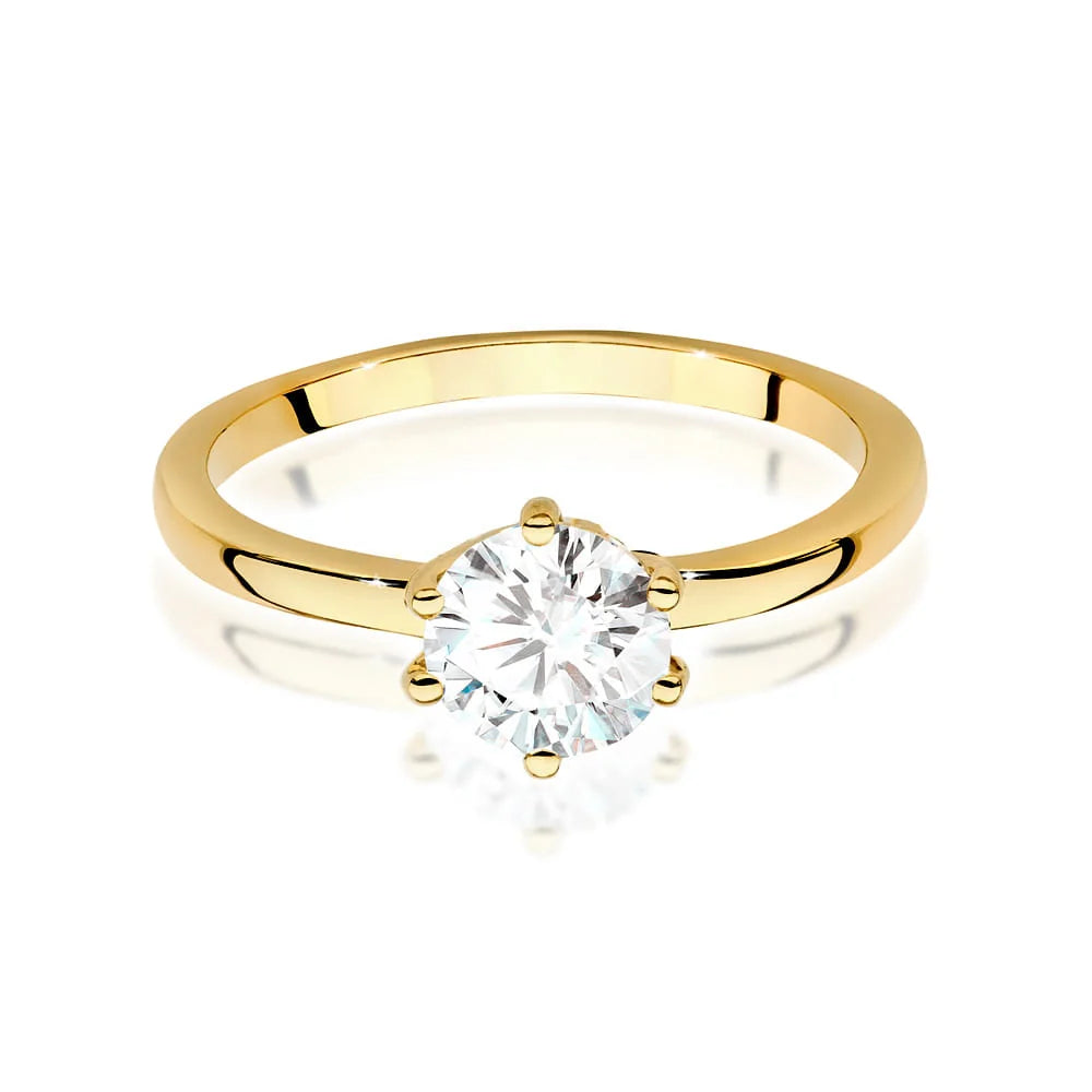 Gold 14k(585) ring with 1,00ct diamond. Perfect for a gift.