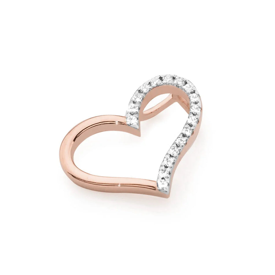 14k Rose Gold (585) Pendant | 0.085ct Diamonds | Jewelry Gift