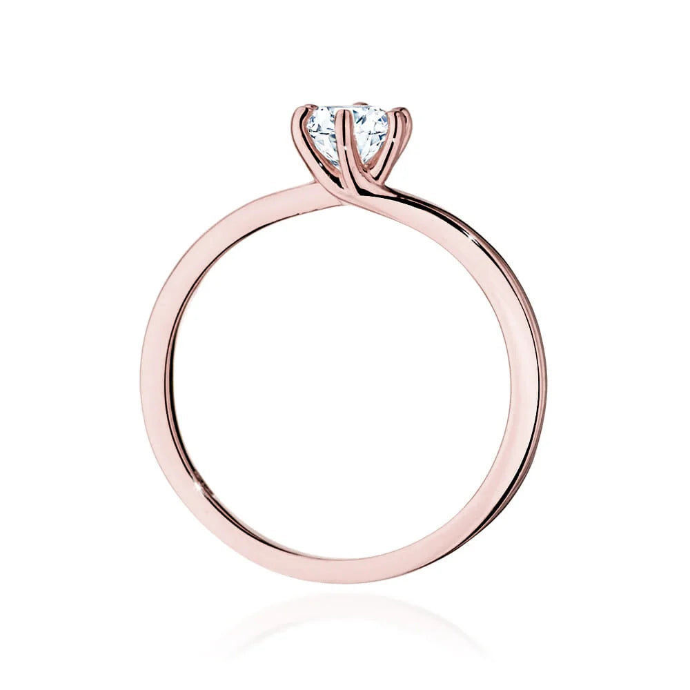 Prsten z růžového zlata 14k(585) s diamantem 0,40 ct. Ideální jako dárek.