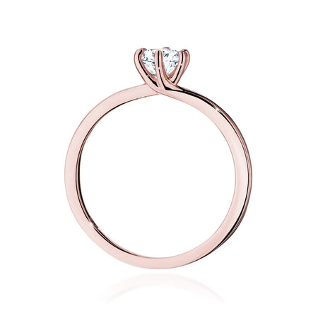 Prsten z růžového zlata 14k(585) s diamantem 0,40 ct. Ideální jako dárek.