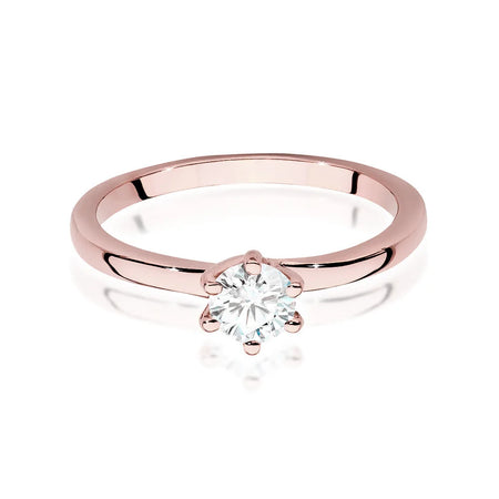 Prsten z růžového zlata 14k(585) s diamantem 0,40 ct. Ideální jako dárek.