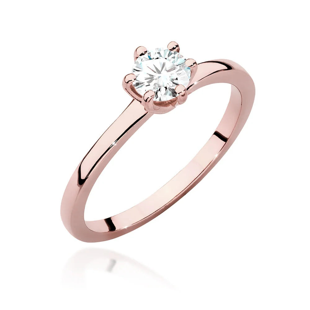 Rose Gold 14k(585) ring with 0,50ct diamond. Perfect for a gift.