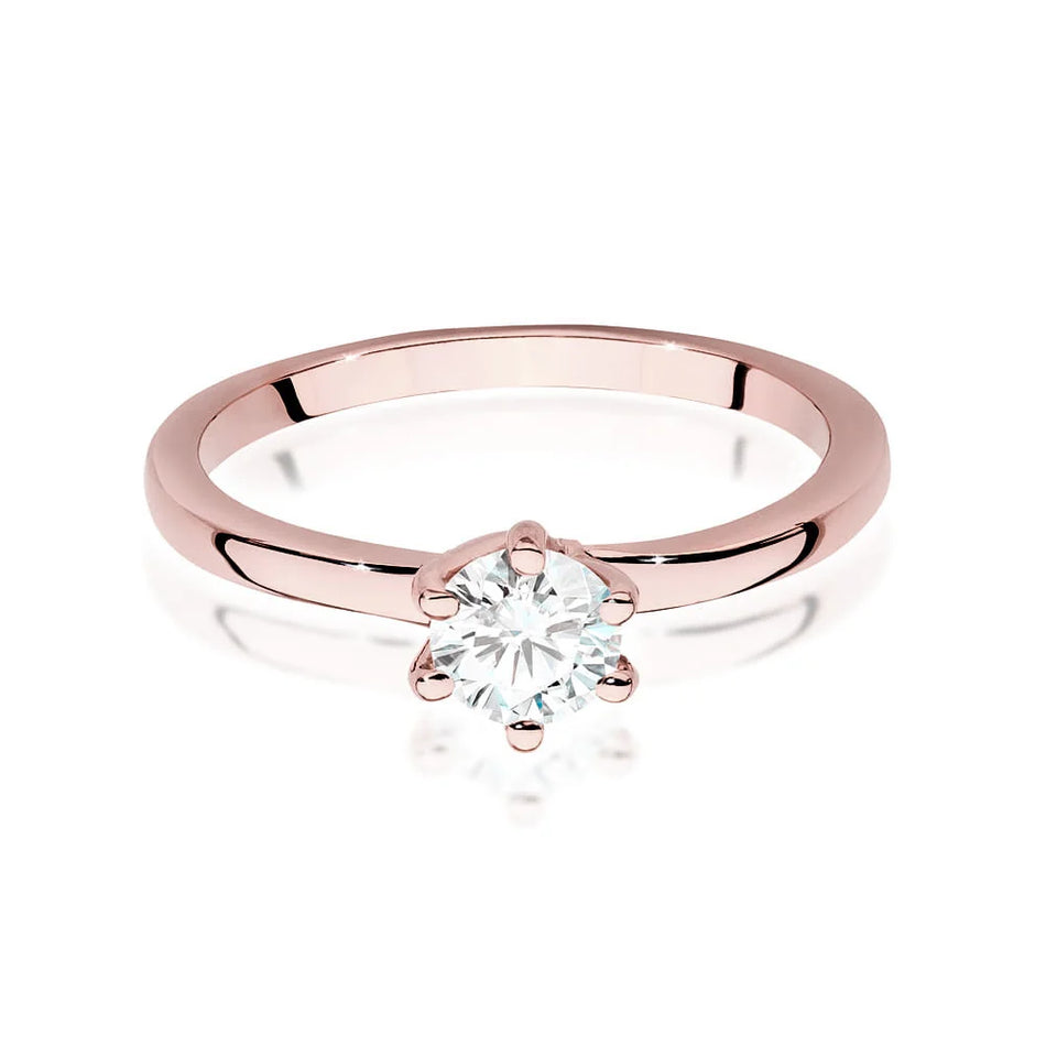 Rose Gold 14k(585) ring with 0,50ct diamond. Perfect for a gift.