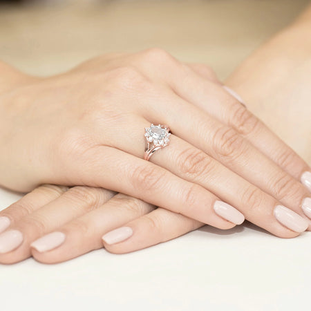 Rose Gold 14k(585) ring with 0,70ct and 0,30ct lab grown diamonds. Perfect for a gift.