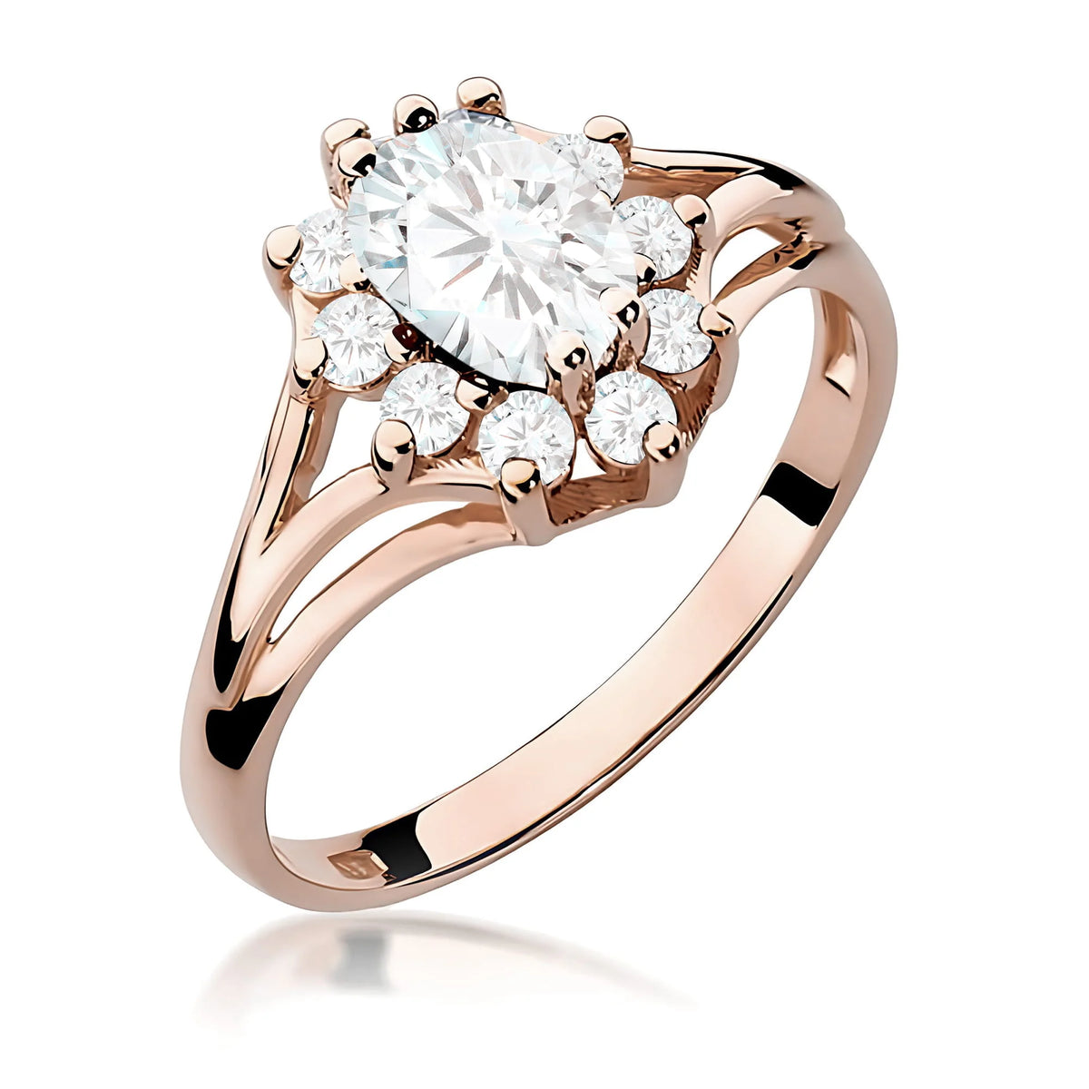 Rose Gold 14k(585) ring with 0,70ct and 0,30ct lab grown diamonds. Perfect for a gift.