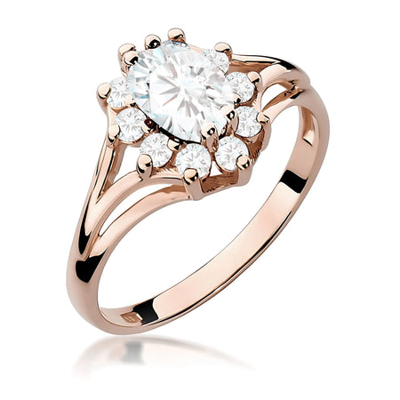 Rose Gold 14k(585) ring with 0,70ct and 0,30ct lab grown diamonds. Perfect for a gift.