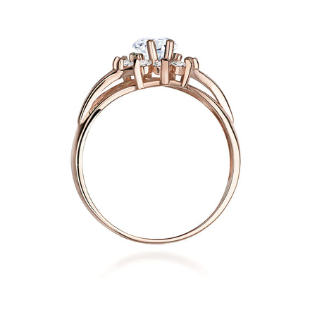 Rose Gold 14k(585) ring with 0,70ct and 0,30ct lab grown diamonds. Perfect for a gift.