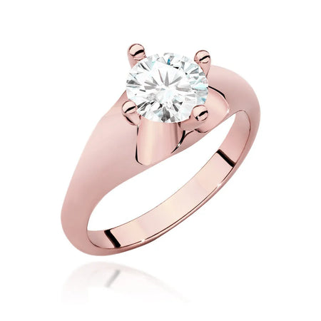 Rose Gold 14k(585) ring with 1,00ct diamond. Perfect for a gift.