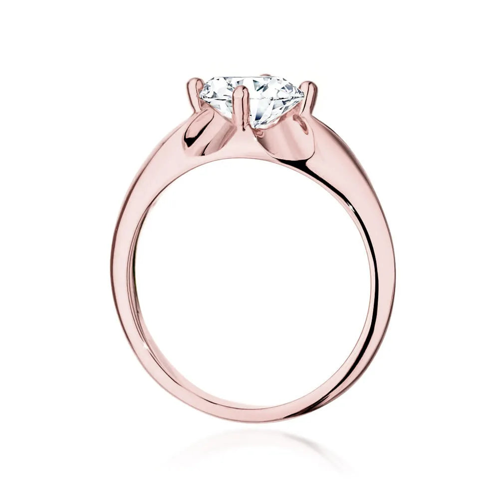 Rose Gold 14k(585) ring with 1,00ct diamond. Perfect for a gift.