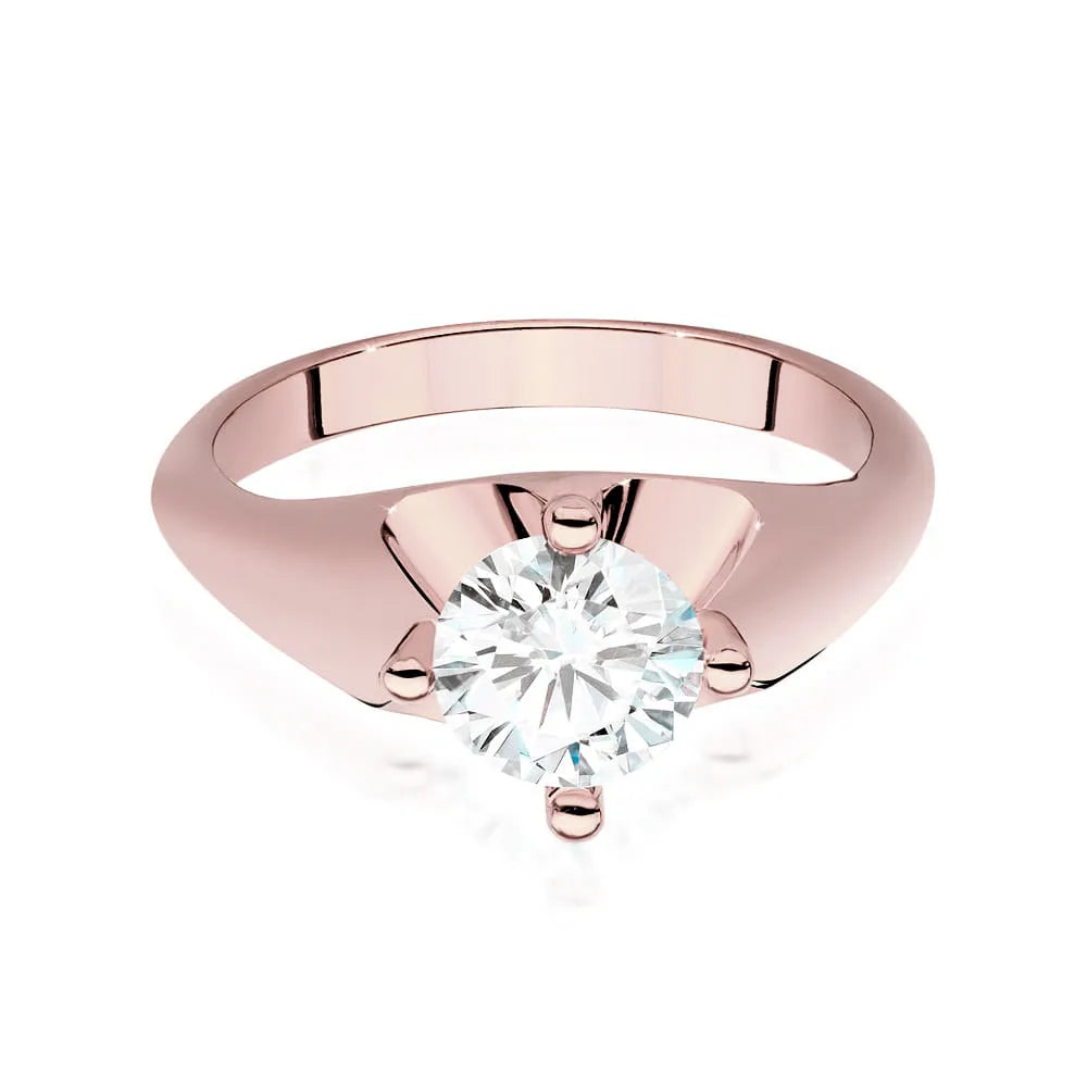 Rose Gold 14k(585) ring with 1,00ct diamond. Perfect for a gift.