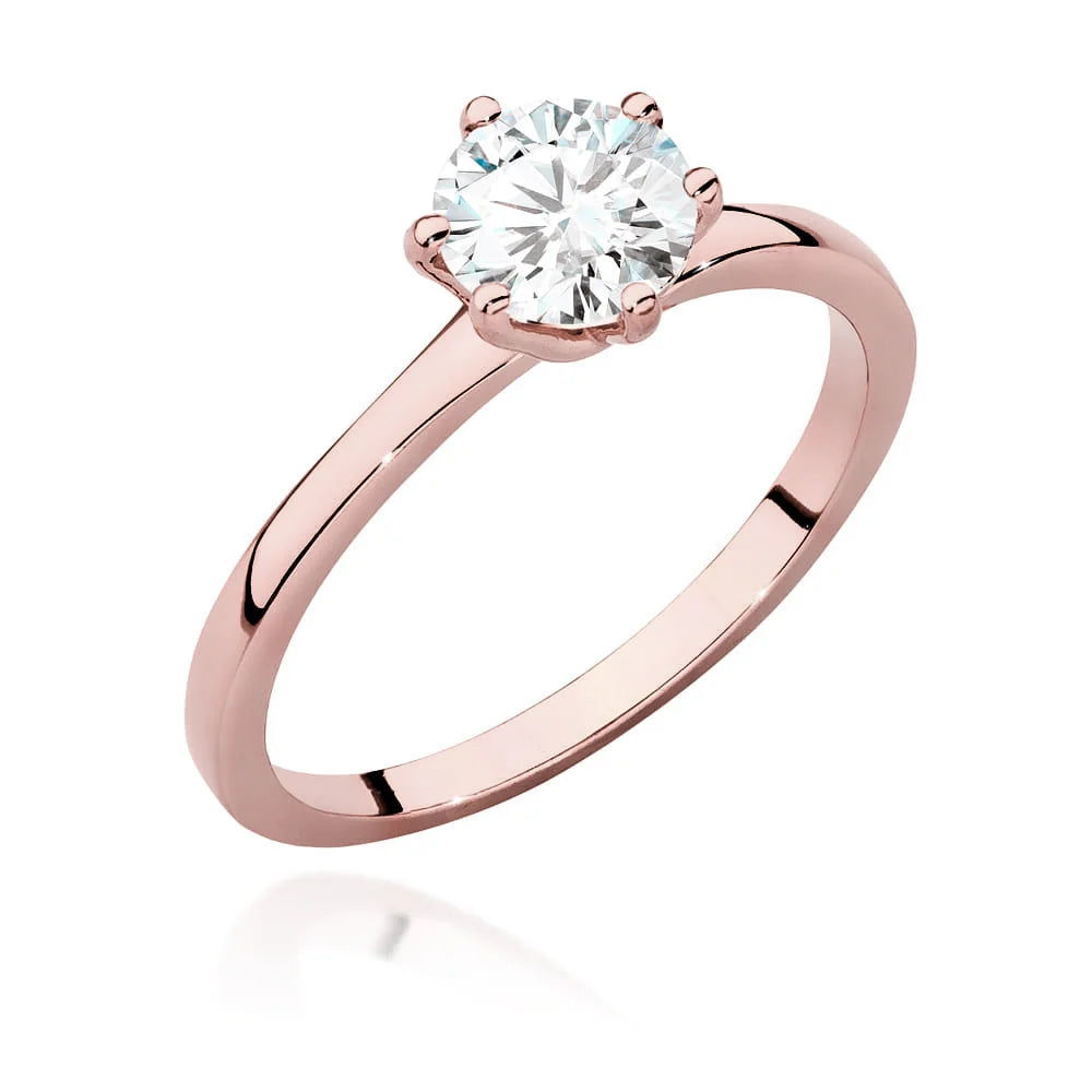 Rose Gold 14k(585) ring with 1,00ct diamond. Perfect for a gift.