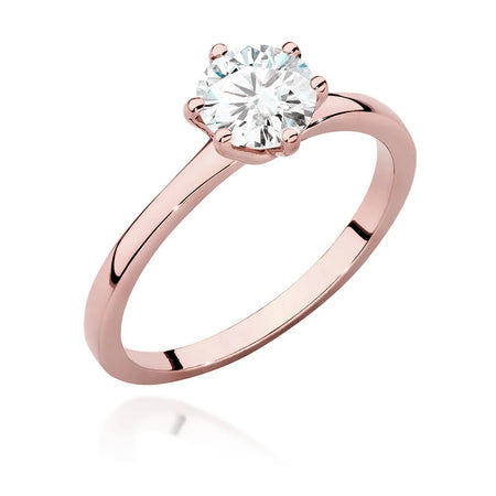 Rose Gold 14k(585) ring with 1,00ct diamond. Perfect for a gift.