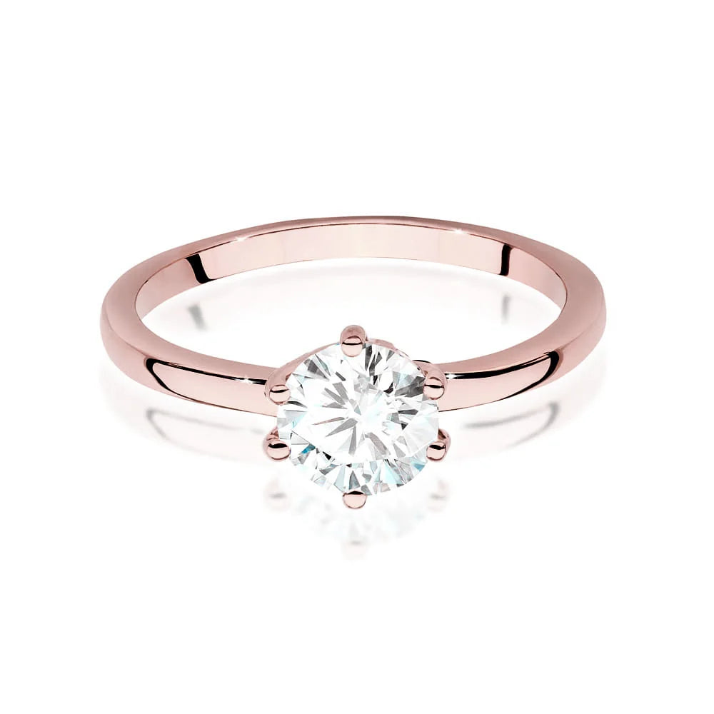 Rose Gold 14k(585) ring with 1,00ct diamond. Perfect for a gift.