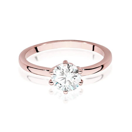 Rose Gold 14k(585) ring with 1,00ct diamond. Perfect for a gift.