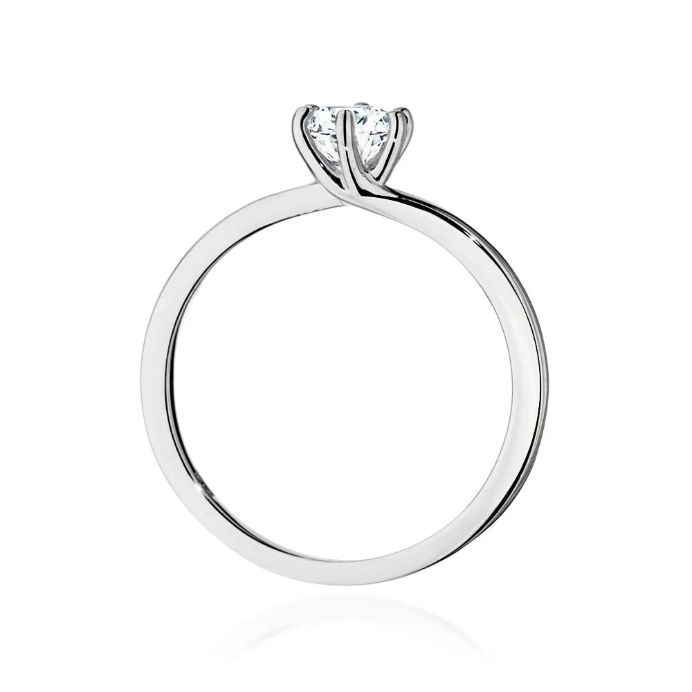 Prsten z bílého zlata 14k (585) s diamantem 0,40 ct. Skvělý jako dárek.