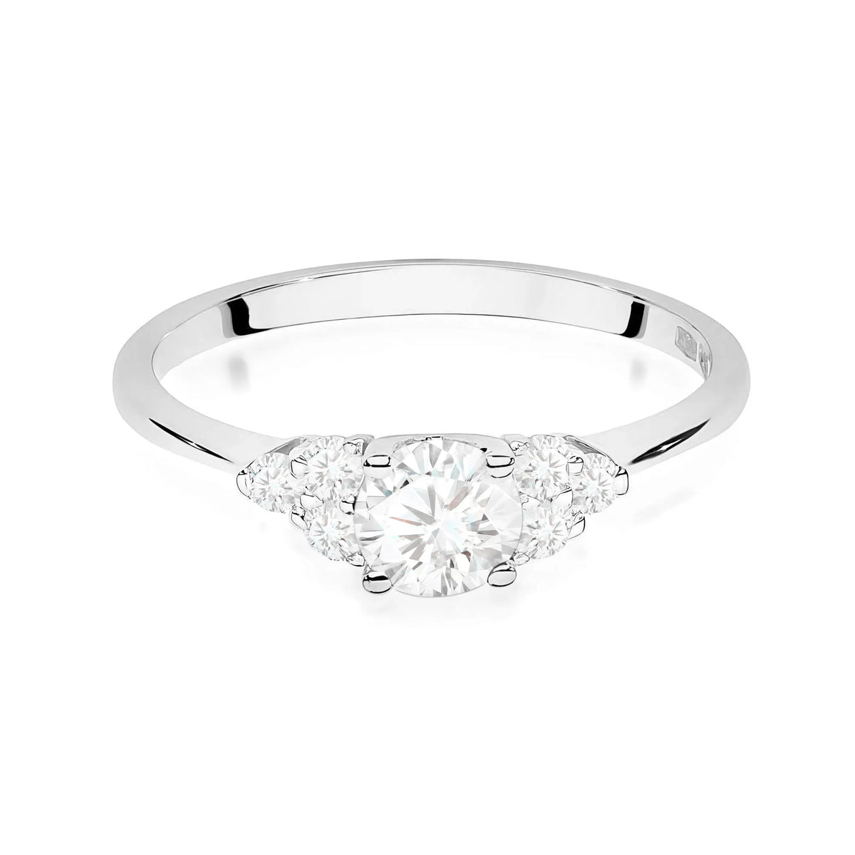 14k White Gold (585) Ring | 0.50ct & 0.18ct Lab Diamonds | Jewelry Gift