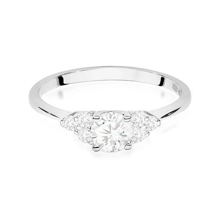 14k White Gold (585) Ring | 0.50ct & 0.18ct Lab Diamonds | Jewelry Gift