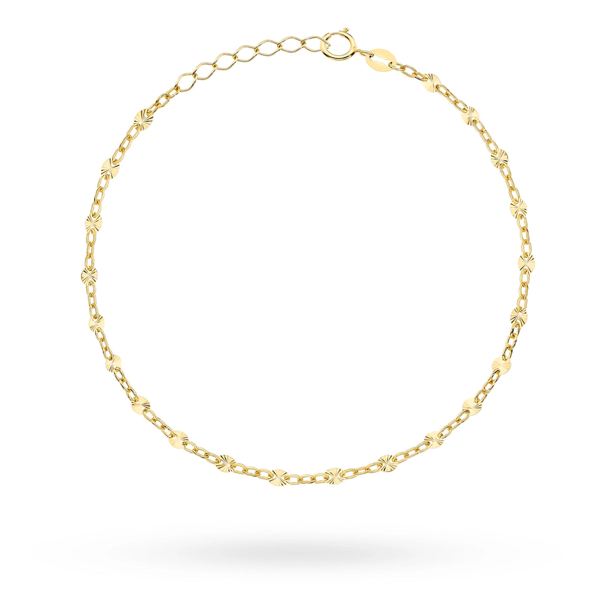 Náramek ze 14karátového zlata (585) | Jemné prstýnky s diamantovým brusem | Třpytivý elegantní šperk jako dárek