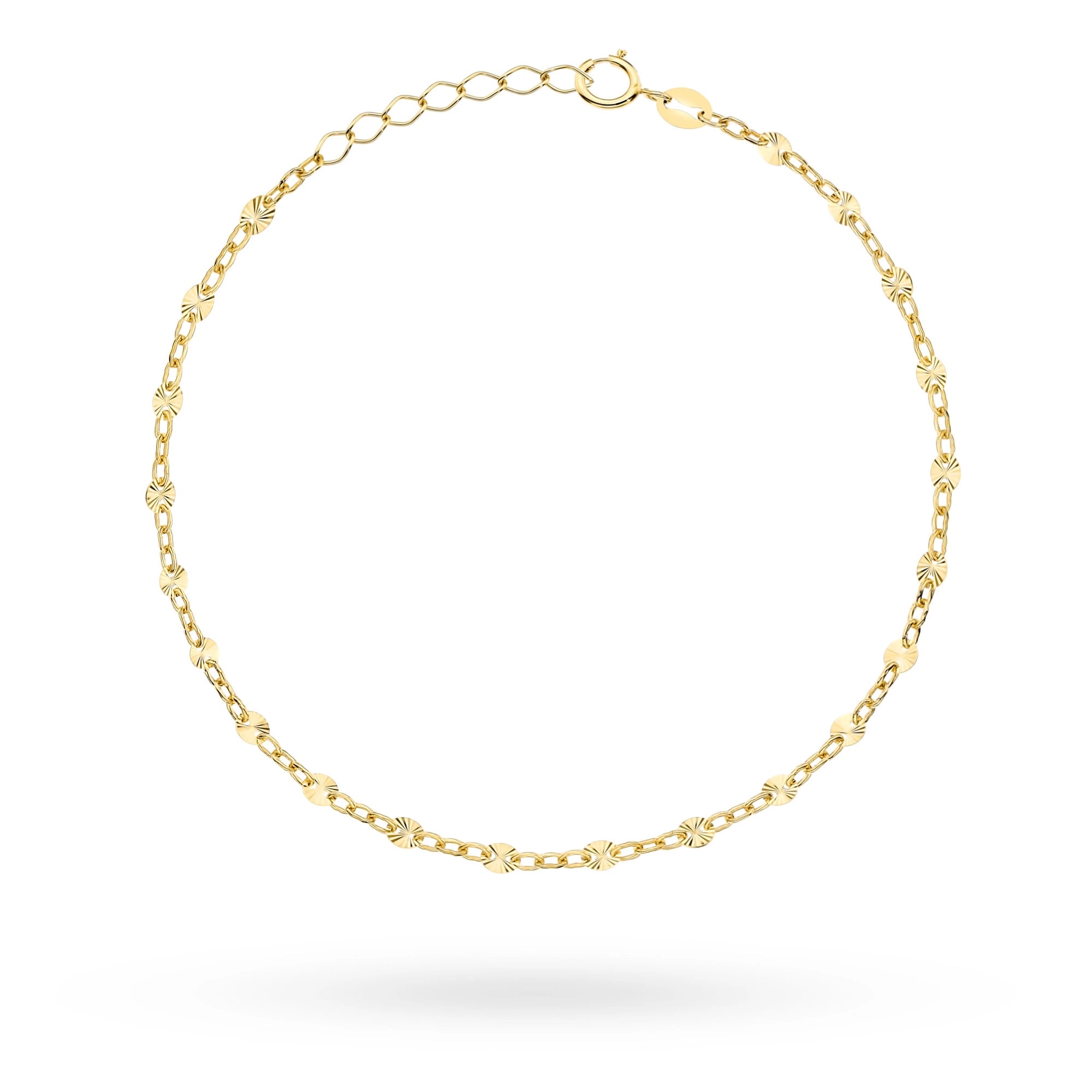 Náramek ze 14karátového zlata (585) | Jemné prstýnky s diamantovým brusem | Třpytivý elegantní šperk jako dárek