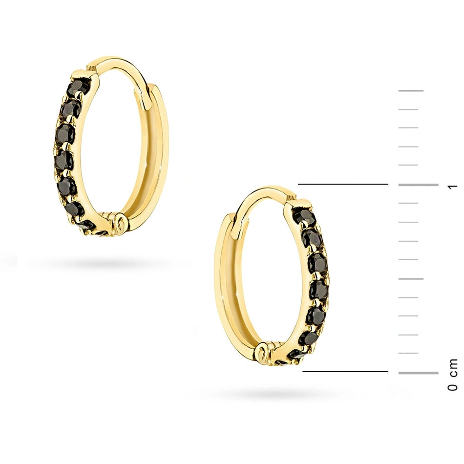 14k Gold (585) Creole Earrings | Classic Hoop with Zirconia | Elegant Gift