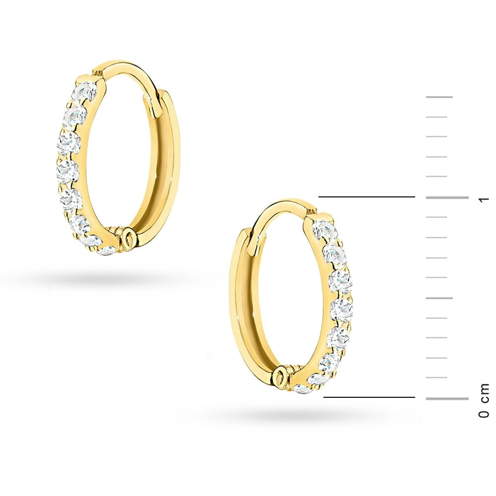 14k Gold (585) Creole Earrings | Classic Hoop with Zirconia | Elegant Gift