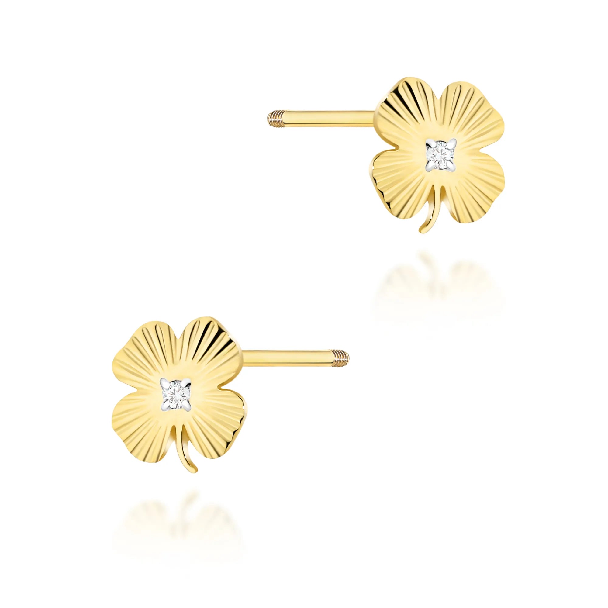 zlaté náušnice s diamanty 0,01 ct k0073-diw-02