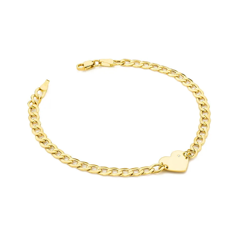 This gold bracelet with a 0.005ct diamond, embodies timeless beauty. Set in 14K(585) gold, this gemstone combines elegance and durability. Is perfect for a gift