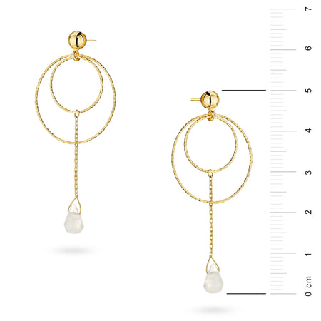 14k Gold (585) Hoop Earrings | Diamond-Cut & Hydroquartz | GREMARI Jewelry