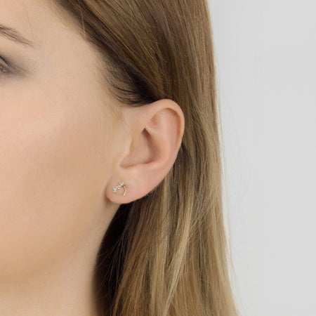 14-carat gold earrings with zirconia are excellent choice as a gift. Gold earrings come with a jewelry tag showing the fineness.