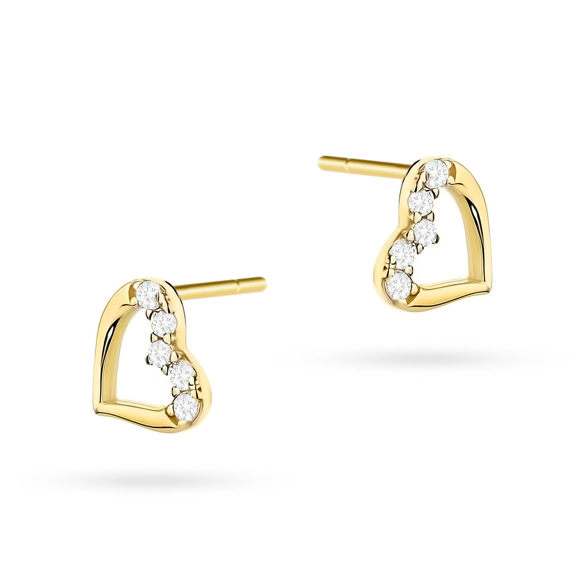 14-carat gold earrings with zirconia are excellent choice as a gift. Gold earrings come with a jewelry tag showing the fineness.