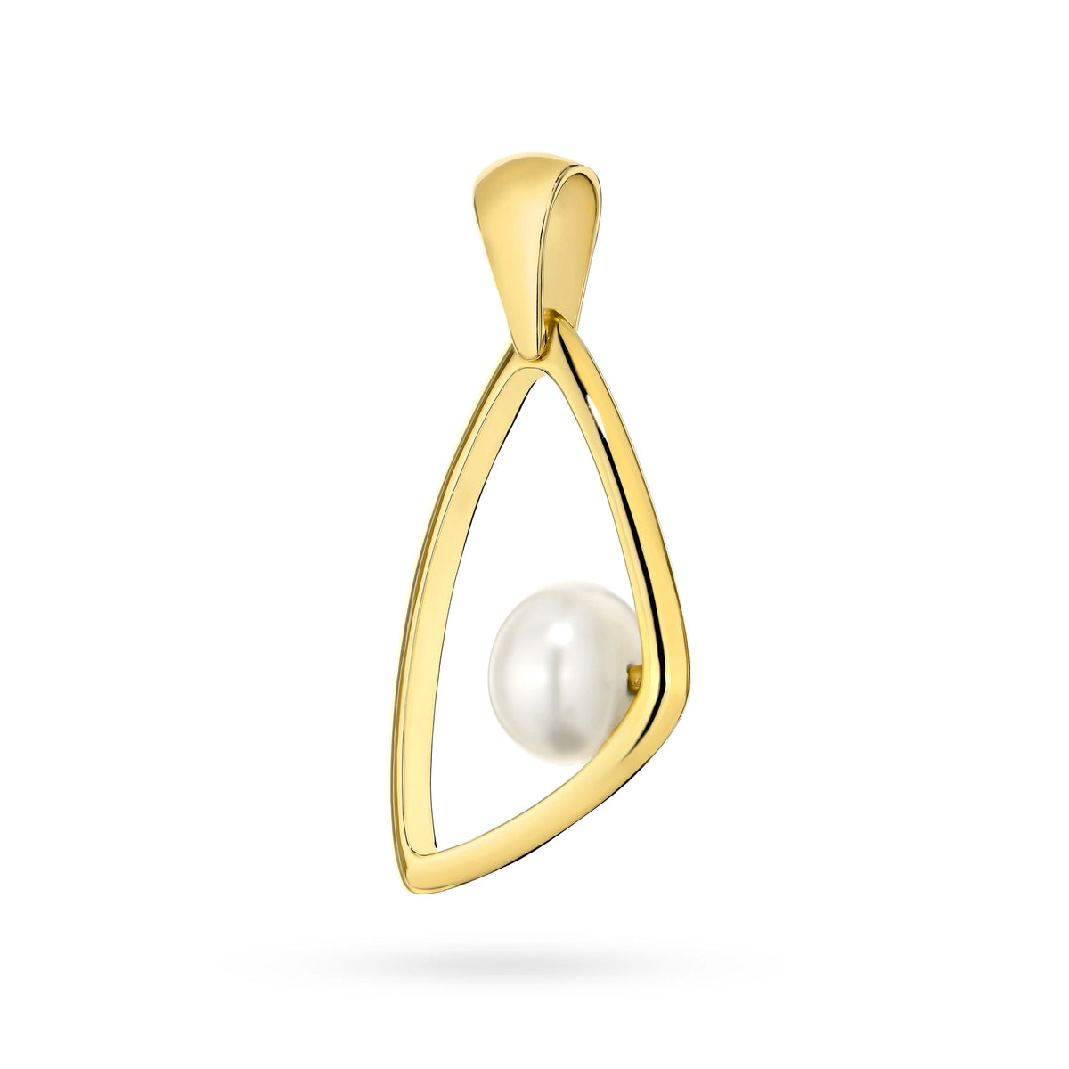 Přívěsek z 14k zlata (585) | Geometrický design a perla | Šperky GREMARI