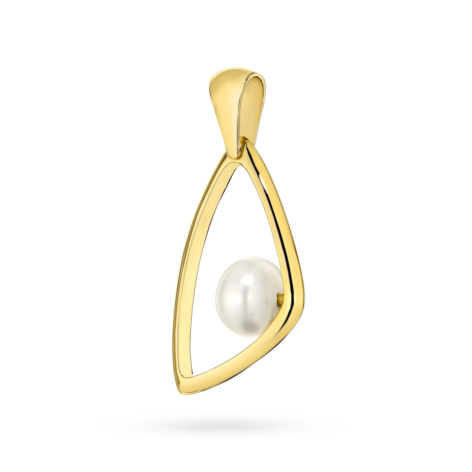 Přívěsek z 14k zlata (585) | Geometrický design a perla | Šperky GREMARI