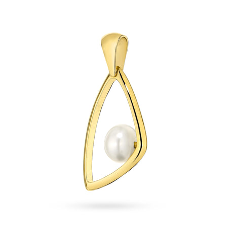 Přívěsek z 14k zlata (585) | Geometrický design a perla | Šperky GREMARI