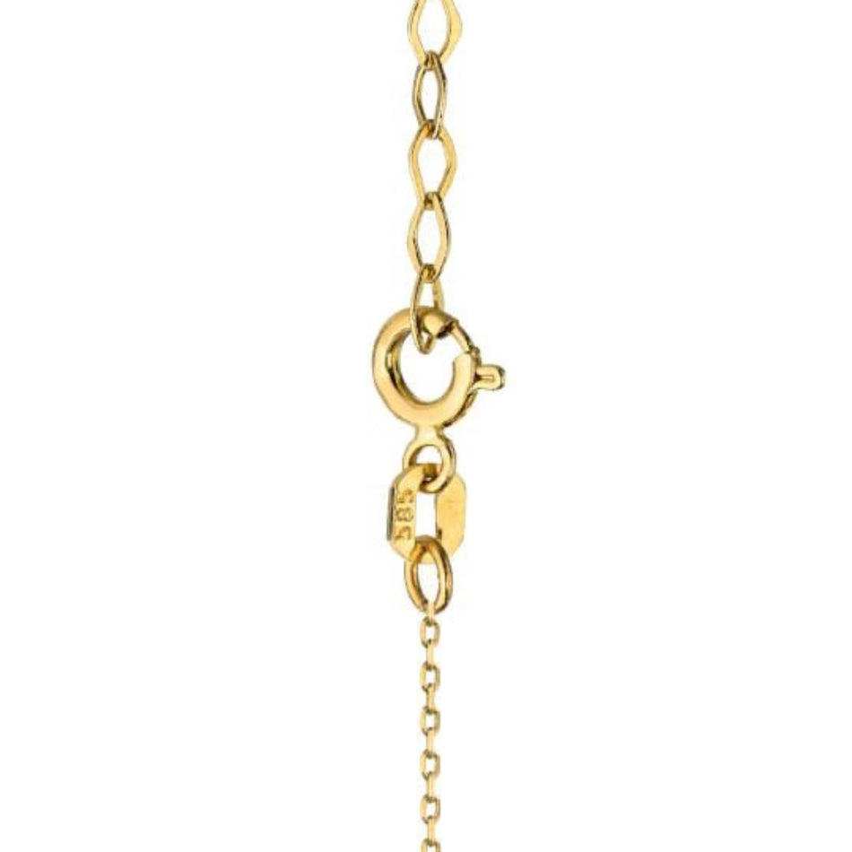 14k Gold (585) Necklace | Black & White Clover Design | Elegant Gift Jewelry 