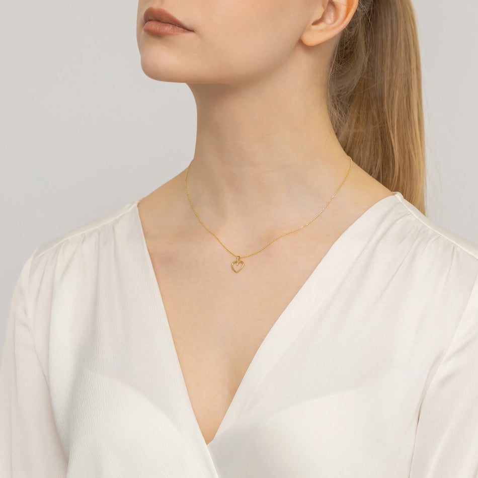 14k Gold (585) Necklace | Heart Pendant & Cubic Zirconia | GREMARI Gift