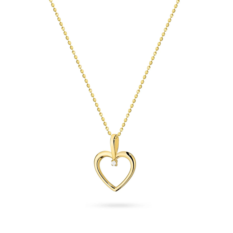 14k Gold (585) Necklace | Heart Pendant & Cubic Zirconia | GREMARI Gift