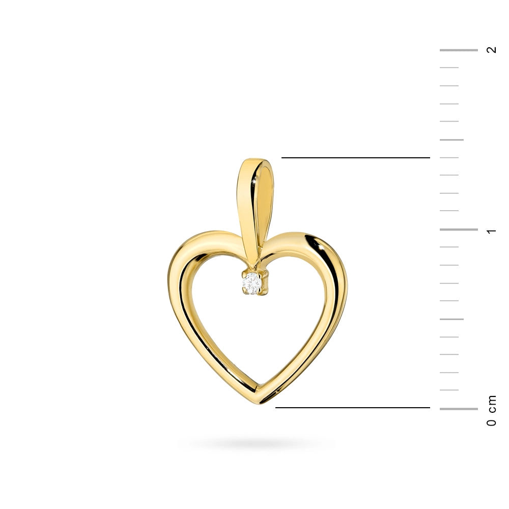 14k Gold (585) Necklace | Heart Pendant & Cubic Zirconia | GREMARI Gift