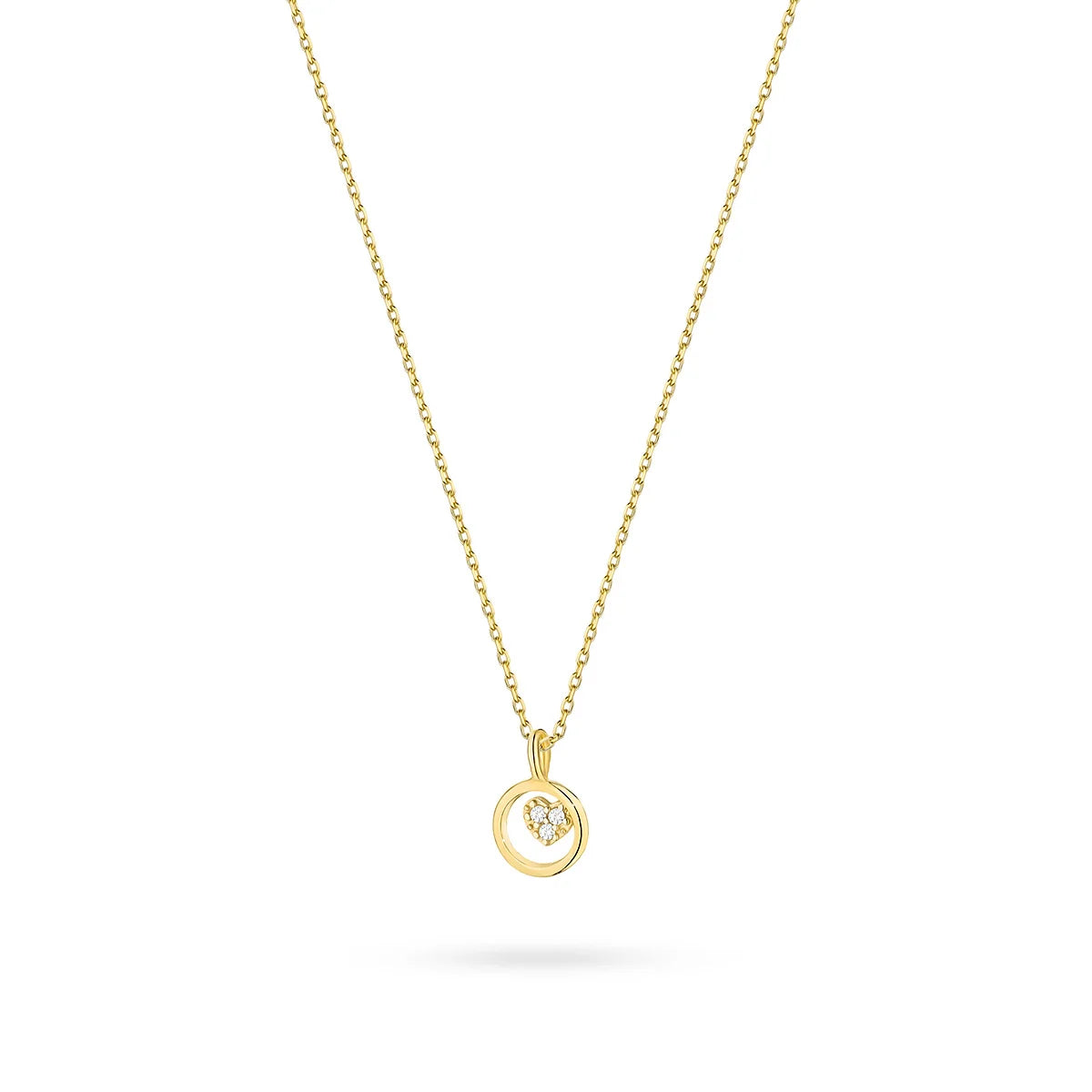14k Gold (585) Necklace | Heart Shaped Pendant & Zirconia | GREMARI Jewelry