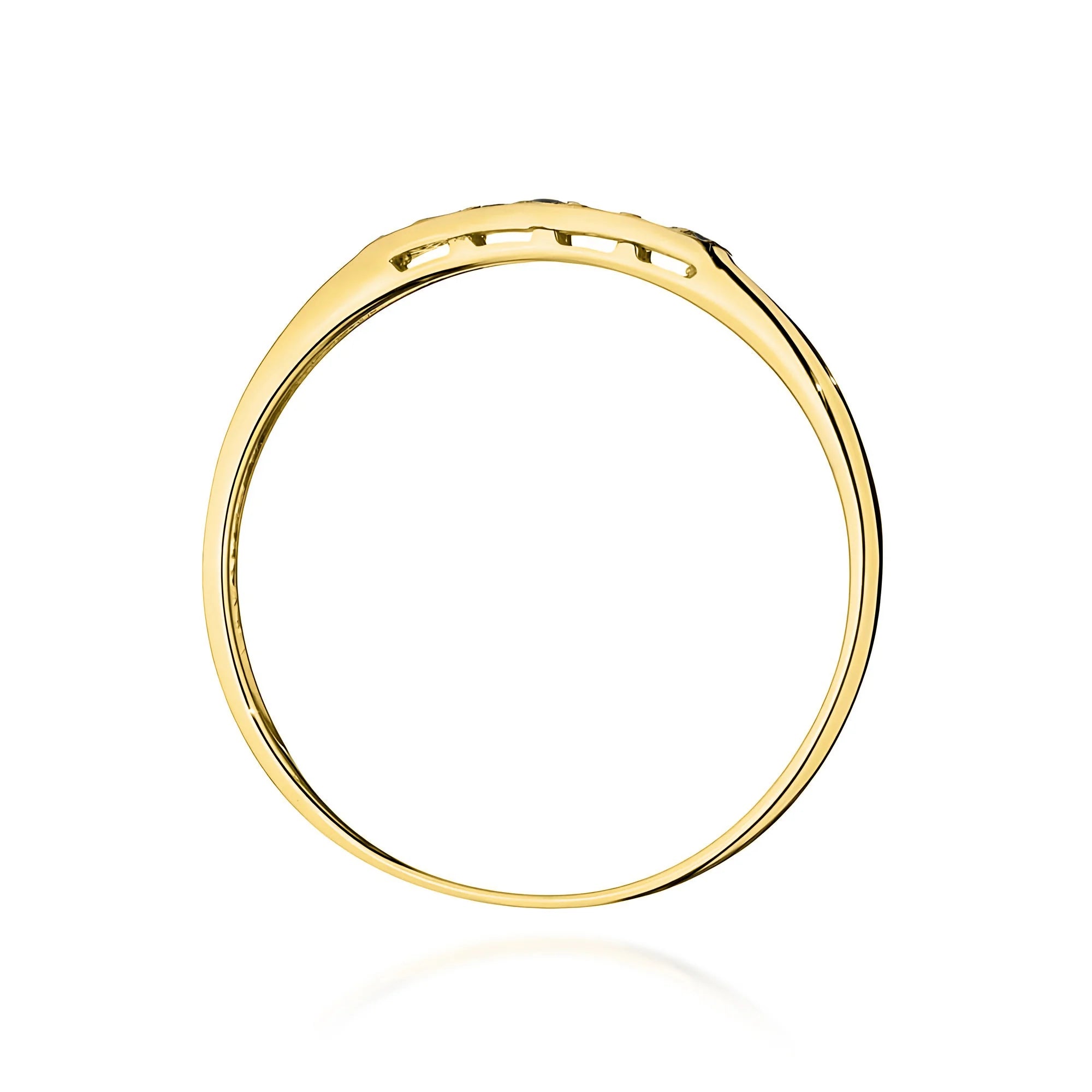 14k Gold Ring for Women | Gold Ring with and 0.102ct Black diamonds