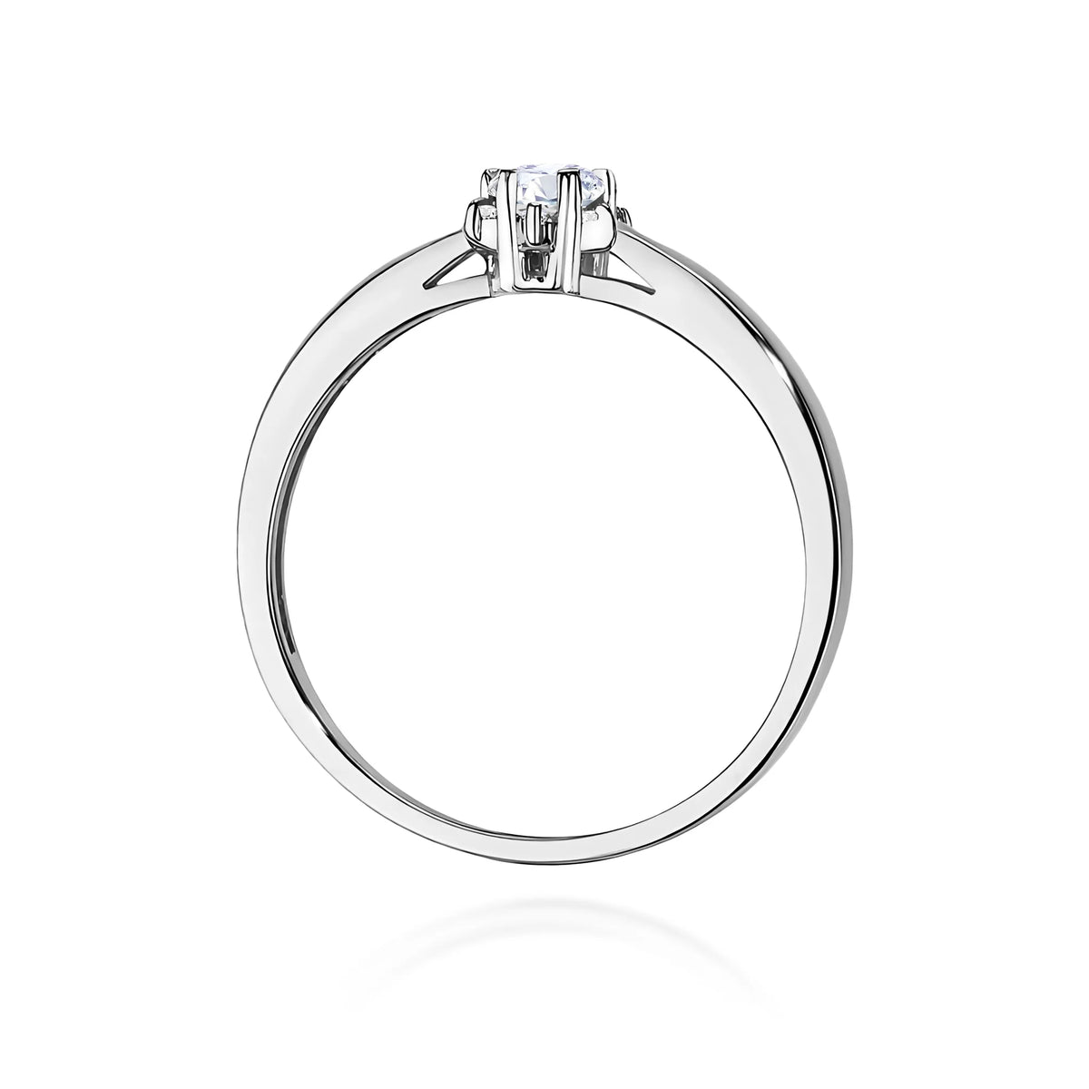14k White Gold (585) Ring | 0.10ct & 0.052ct Diamonds | GREMARI Jewelry