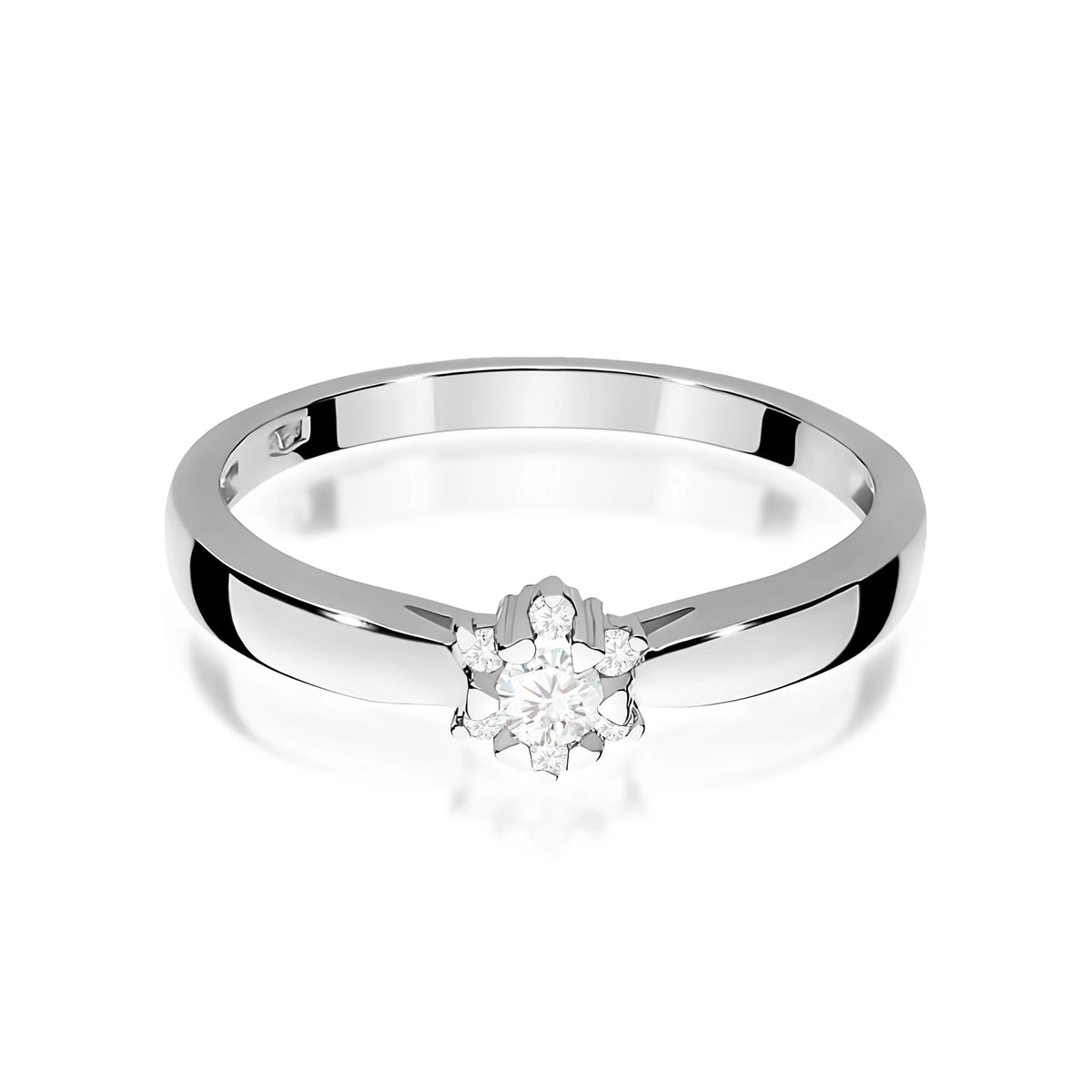 14k White Gold (585) Ring | 0.10ct & 0.052ct Diamonds | GREMARI Jewelry