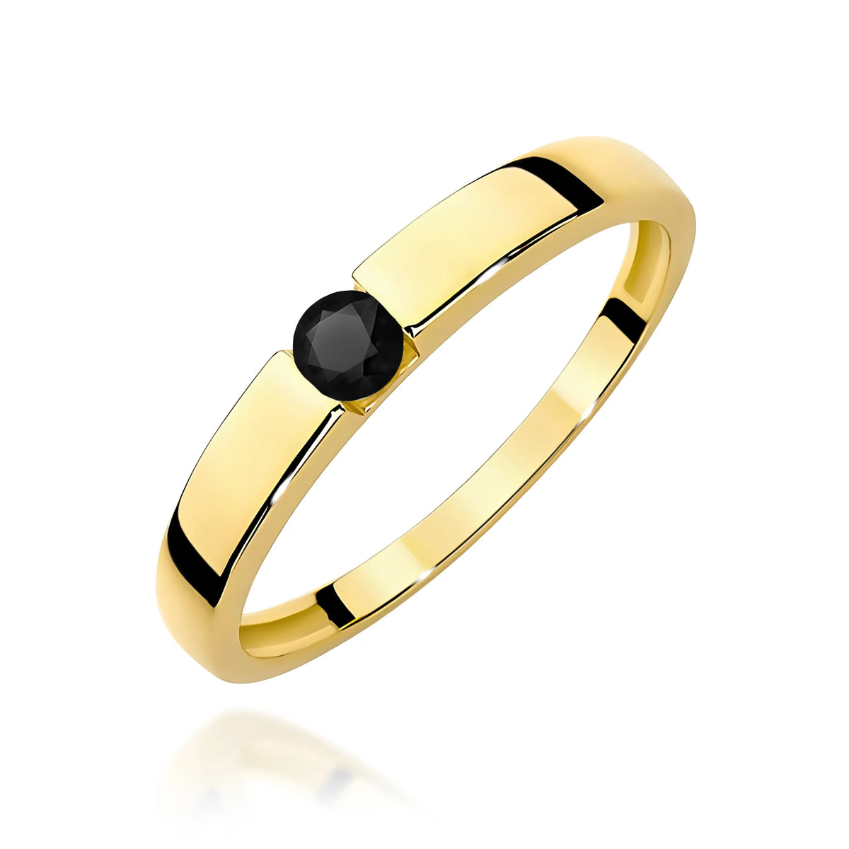14k (585) Gold Rings | 0.12ct Black Diamond | GREMARI Jewelry
